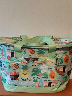 Eden In Love Happy Hawaii Print Large Cooler With Pockets